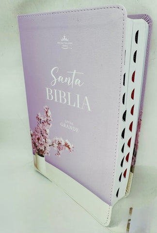 Image of Biblia RVR 1960 Letra Grande Símil Piel Lila Jarrón