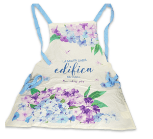 Delantal/mandil de algodón. La mujer sabia edifica