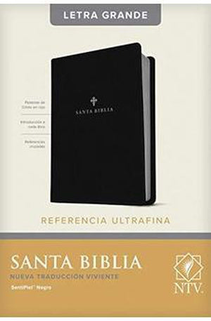 Biblia NTV de Referencia Ultrafina Letra Grande Sentipiel Negro Índice