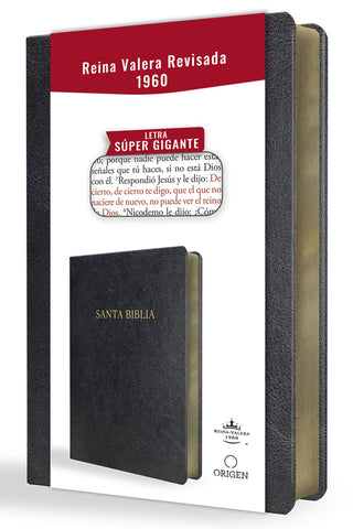 Image of Biblia RVR 1960 Letra Súper Gigante Negro Símil Piel