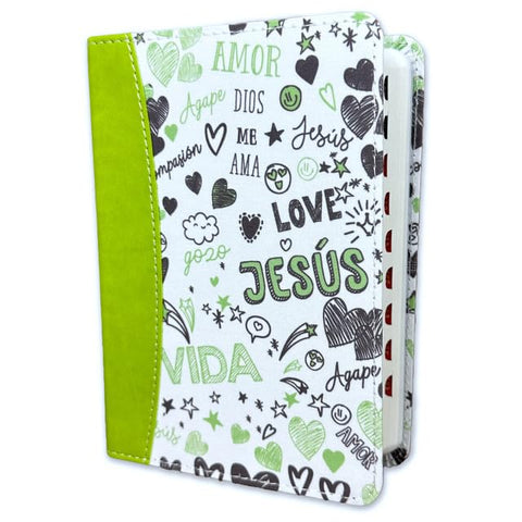 Image of Biblia RVR 1960 Bolsillo Símil Piel Verde con Índice