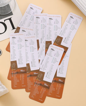 Pack 30 marcadores de libro en caja de cartón. Libros de la Biblia