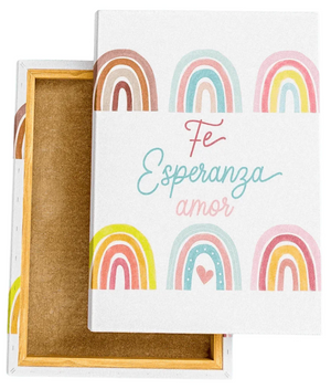Mini Canvas Fe Esperanza Amor