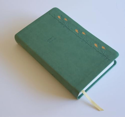Image of Biblia RVR 1960 Letra Gigante Símil Piel Verde con Pájaros Cantos Pintados