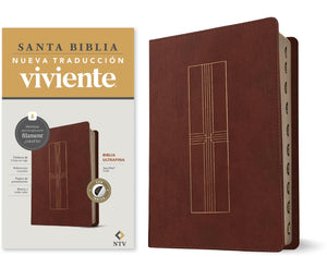 Biblia NTV Ultrafina con Filament Café Símil Piel con Índice
