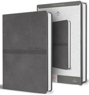 Biblia RVR 1960 Letra Grande Tamaño Manual Símil Piel Gris Edición Económica
