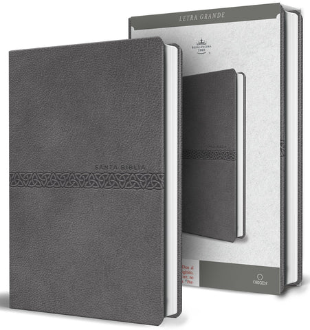Image of Biblia RVR 1960 Letra Grande Tamaño Manual Símil Piel Gris Edición Económica