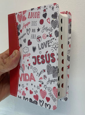 Biblia RVR 1960 Bolsillo Símil Piel Rojo con Índice