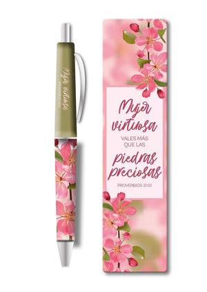 Pack Bolígrafo con Marcador de Libro. Mujer Virtuosa