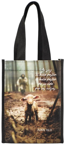 Image of Bolsa Tote Bag Pequeña a Todo Color. Yo Soy el Buen Pastor