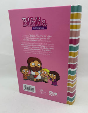 Biblia RVR 1960 para Niñas Letra Grande 10 puntos Tapa Dura Rosa