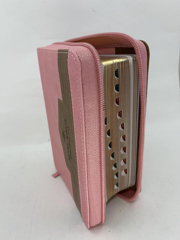 Image of Biblia RVR 1960 Bolsillo Rosa Café Símil Piel con Índice y Cierre