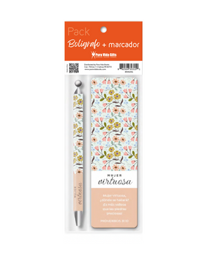 Pack Bolígrafo con Marcador de Libro: Mujer Virtuosa