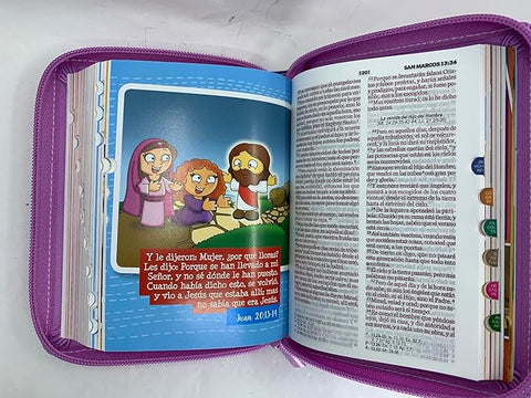 Image of Biblia RVR 1960 para Niños Mi Gran Viaje Lila Símil Piel con Índice con Cierre