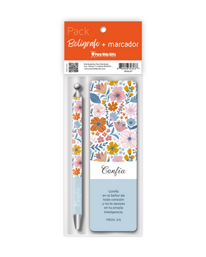 Pack Bolígrafo con Marcador de Libro: Confía