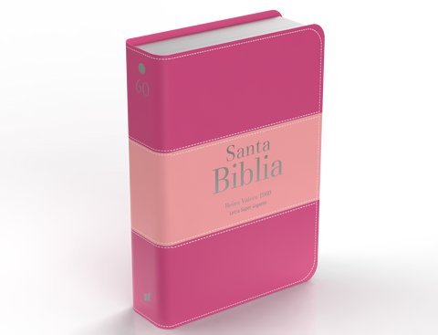 Image of Biblia RVR 1960 Letra Súper Gigante Símil Piel Fucsia Rosa