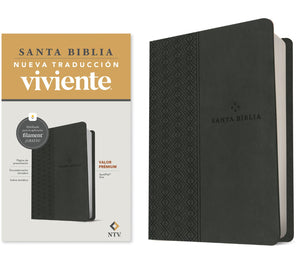 Biblia NTV Valor Prémium con Filament Símil Piel Gris