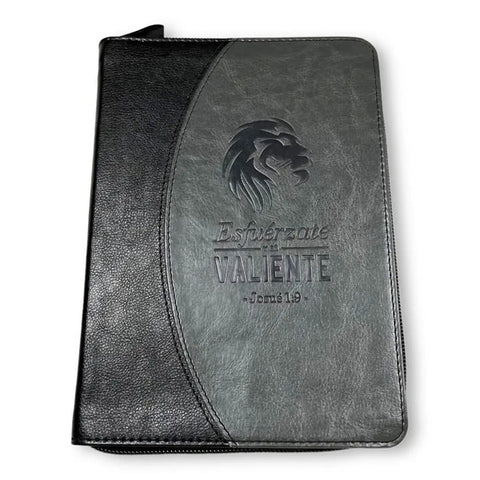 Image of Libreta Imitación Piel Negro con Cierre: Esfuérzate