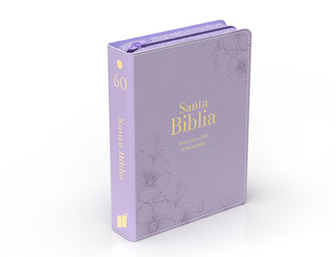 Image of Biblia RVR 1960 Compacta Letra Grande 11 puntos Símil Piel Lila con Cierre e Índice