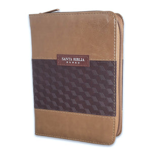 Biblia RVR 1960 Bolsillo Duotono Café Símil Piel con Índice y Cierre