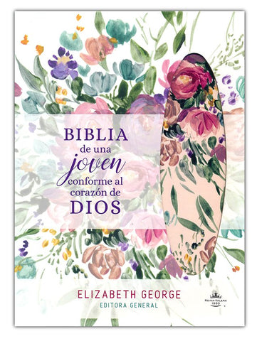 Image of Biblia RVR 1960 de Una Joven Conforme al Corazón de Dios Lujo Flores