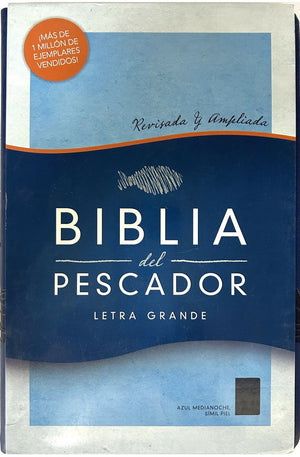 Biblia RVR 1960 Pescador Letra Grande Azul Medianoche Símil Piel