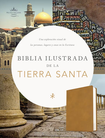 Image of Biblia RVR 1960 Ilustrada Tierra Santa Café Símil Piel