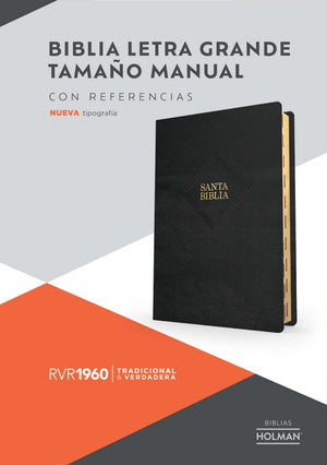 Biblia RVR 1960 Tamaño Manual Símil Piel Negra con Índice