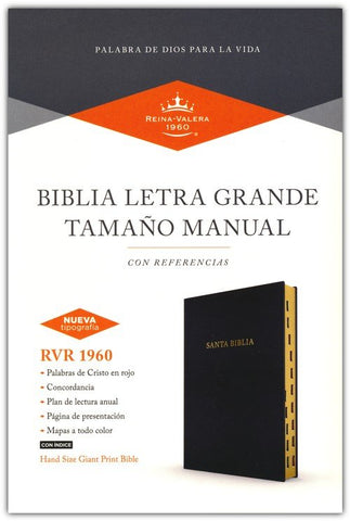 Image of Biblia RVR 1960 Tamaño Manual Símil Piel Negra con Índice