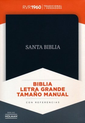 Biblia RVR 1960 Letra Grande Tamaño Manual Piel Fabricada Negro con Índice