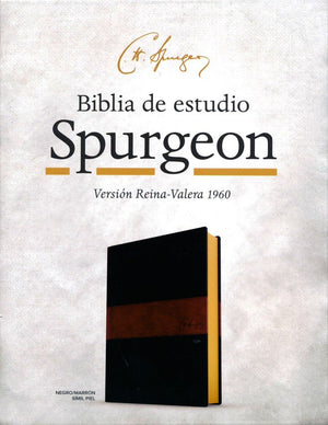 Biblia RVR 1960 de Estudio Spurgeon Marrón Símil Piel Duo Tone