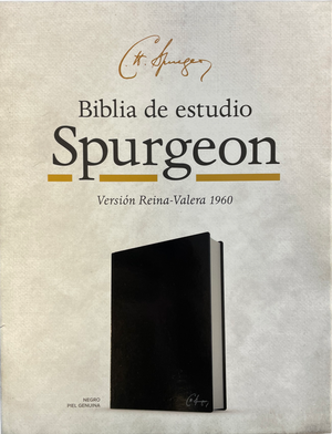 Biblia RVR 1960 de Estudio Spurgeon Negro Piel Genuina