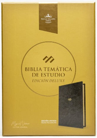 Image of Biblia RVR 1960 de Estudio Temática Nuñez Negro Piel Genuina Deluxe