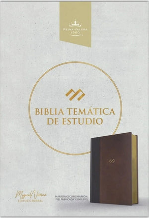Biblia RVR 1960 de Estudio Temática Miguel Núñez Piel Duotono Marrón