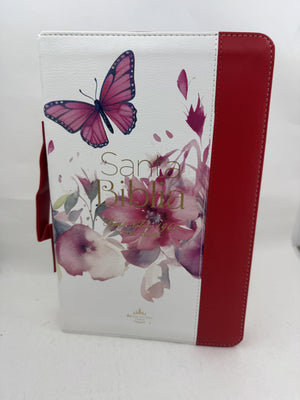 Biblia RVR 1960 Letra Grande Tamaño Manual Rosa Símil Piel con Índice y Cierre