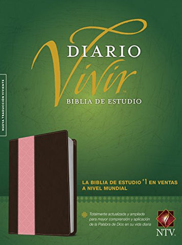 Image of Biblia NTV de Estudio Diario Vivir Letra Grande Símil Piel Café Rosa con Índice
