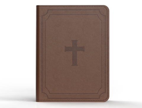 Image of Biblia RVR 1960 Compacta Letra Grande 11 Puntos Símil Piel Cruz Marrón