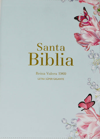 Image of Biblia RVR 1960 Letra Súper Gigante Símil Piel Salvia Claro