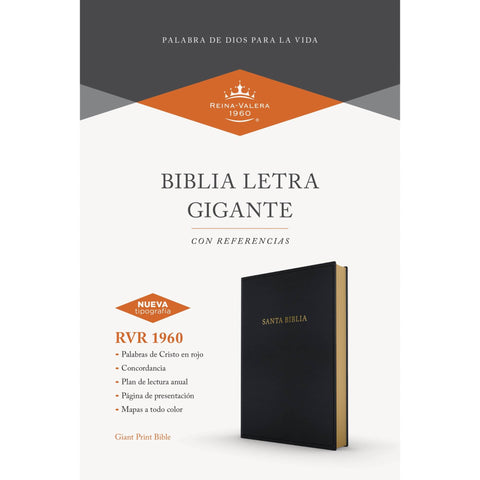 Image of Biblia RVR 1960 Letra Gigante Negro Símil Piel