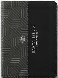Image of Biblia RVR 1960 Letra Grande Tamaño Manual Bicolor Negro Gris Símil Piel
