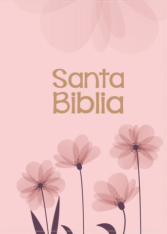 Image of Biblia RVR 1960 Compacta Letra Grande 11 Puntos Símil Piel Floral Rosadas