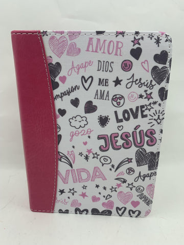 Image of Biblia RVR 1960 Bolsillo Símil Piel Rosa con Índice