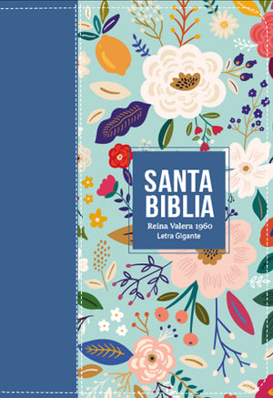 Biblia RVR 1960 Letra Gigante 14 puntos Símil Piel Azul Cobalto con Cierre e Índice