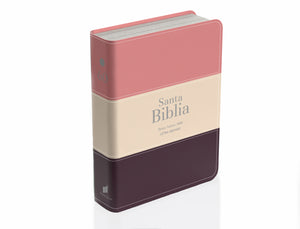 Biblia RVR 1960 Compacta Letra Grande 11 puntos Símil Piel Melon Beige Granate Oscuro
