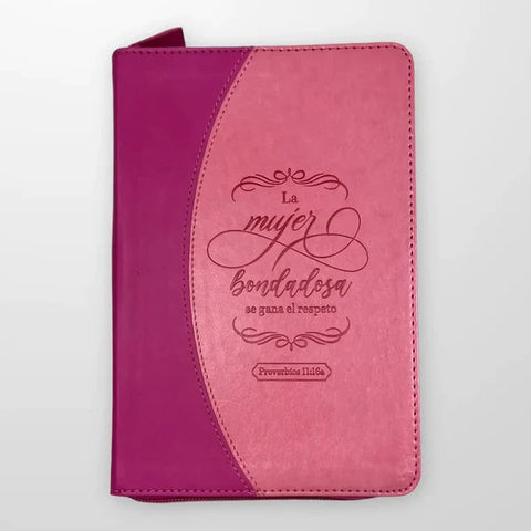 Image of Libreta Imitación Piel Rosa con Cierre: La Mujer Bondadosa