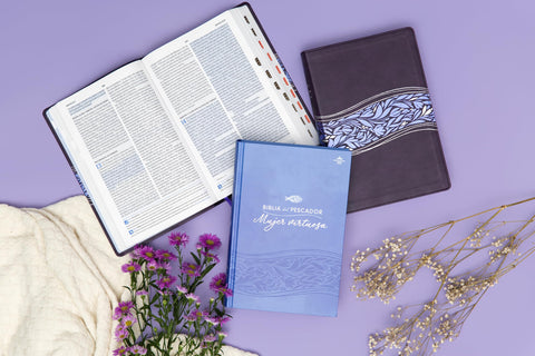 Image of BIBLIA RVR 1960 DEL PESCADOR MUJER VIRTUOSA FLORAL SIMIL PIEL CON INDICE