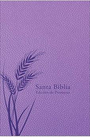 Biblia RVR 1960 de Promesas Tamaño Manual lavanda Imitación Piel con Cierre