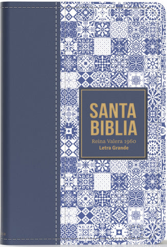 Image of Biblia RVR 1960 Letra Grande Tamaño Manual Símil Piel Azul Oscuro