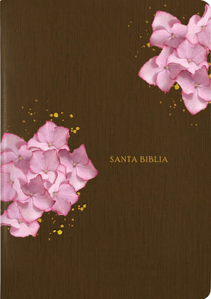 Biblia NTV de Estudio del Diario Vivir  Símil Piel Café Rosa Letra Roja