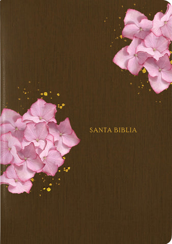 Image of BIBLIA NTV DE ESTUDIO DEL DIARIO VIVIR SIMIL PIEL CAFE ROSA LETRA ROJA